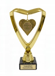 Statuetka dla nauczyciela serce 18cm medal marmur Koniec roku szkolnego