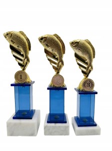 Nowoczesny Komplet 3 Trofeów Wędkarskich 27/26/24cm - Niebieska Elegancja