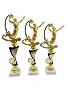 Zestaw 3 trofeów do koszykówki puchary Koszykówka opis 31/27/26 cm
