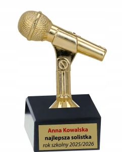 Statuetka Mikrofon z opisem - Nagroda dla Wokalisty i Solisty 10cm