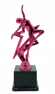 Statuetka Taneczna Różowa Fuksja - Gwiazda Taniec 22cm, Tabliczka z opisem