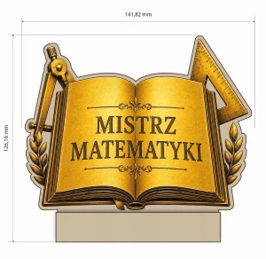 Statuetka Mistrz Matematyki Nagroda Szkolna Konkurs Matematyczny 14x13 opis