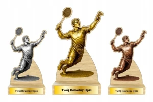 Komplet Statuetek Badminton 20cm nadruk UV sklejka/tabliczka/badminton