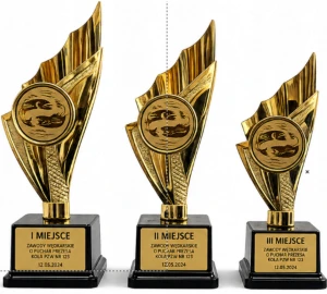 Komplet statuetek wędkarskich Trofea 3 szt. Ryby tabliczki GRATIS 27-25 cmm