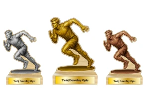 Komplet Statuetek Lekkoatletycznych 20cm nadruk UV/sklejka/tabliczka/bieg