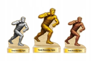 Komplet Statuetek Lekkoatletyka 20cm nadruk UV / sklejka / tabliczka / kula
