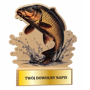 Statuetka wędkarska nadruk uv drewno 20cm tabliczka WĘDKARZ ryby wędkarstwo