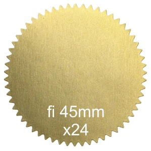 24x Złota naklejka do suchego stempla do papieru do tłoczenia 3d fi40