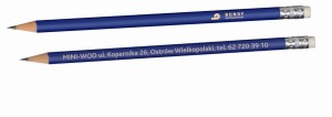 Ołówek drewniany z gumką, grawerowany laserem