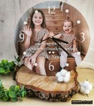 Drewniany zegar 28 cm z TWOIM ZDJĘCIEM personalizacja gratis DZIEŃ BABCI DZIEŃ DZIADKA