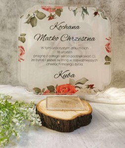 Statuetka podziękowanie 18 dla chrzestnego/chrzestnej 18stka OSIEMNASTKA 