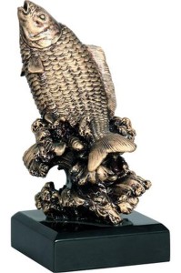 Statuetka odlewana - wędkarstwo  RFST2028A 23 cm z tabliczką