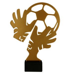 Metalowa statuetka piłkarska - bramkarz ML-SOC3 21 cm z grawerką