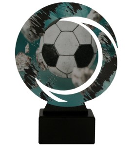 Metalowa statuetka piłkarska WR-SOC2 16 cm z tabliczką