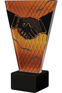 Trofeum szklane Podziękowanie  VL1-D/HUG/BK 15cm z grawerką