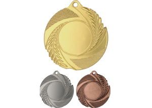 Medal sportowy MMC5010 5cm 3 kolory opis+ emblemat + wstążka 