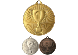 Medal ogólny z pucharkiem 3 kolory MMC4504 4,5 cm wstążka + opis