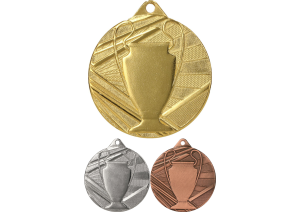 Medal z pucharkiem 3 kolory  ME007 5cm wstążka + opis