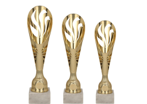 Zestaw 3 pucharów 1-3 miejsce komplet 34, 32 i 31cm + opis