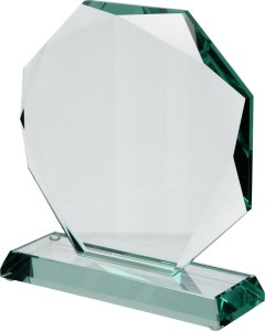 Szklane trofeum G020 19,5cm z etui + nadruk w kolorze lub grawer
