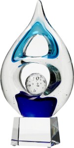 Trofeum szklane kropla GS116C 32cm z etui + farba lub grawer