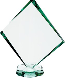 Szklane trofeum G022B 20cm grawer lub nadruk w kolorze + etui 