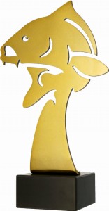 Duża metalowa statuetka RYBA karp 32 cm big fish opis gratis!