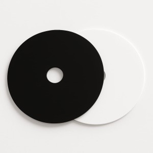 Podkład pod tort piętrowy z otworem akrylowy plexi biały/czarny 22 cm 3 mm