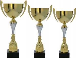 Komplet pucharów Elegancka Kolekcja 36/32/27 cm trofea opis emblemat