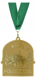 Medal myśliwski odlew Król Vicekról Pudlarz DZIK 7,5 cm opis + wstążka